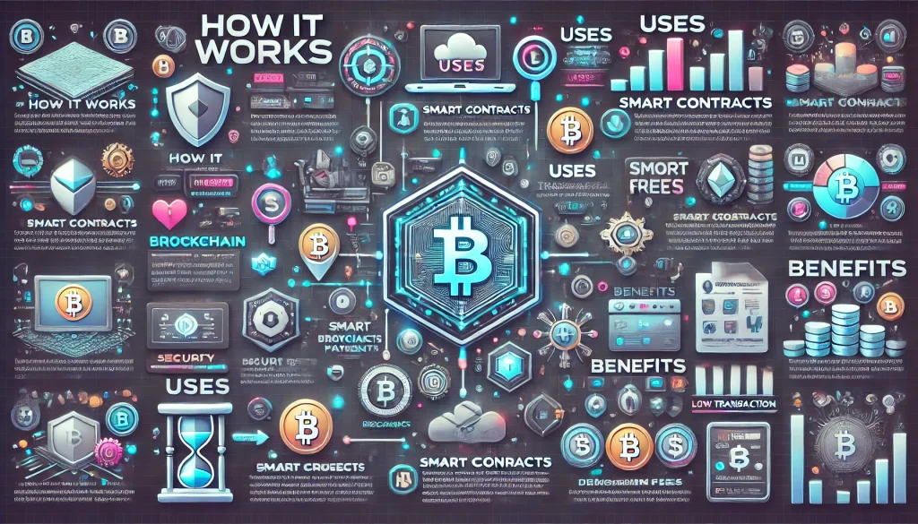 An infographic breaking down the basics of cryptocurrency, including how it works, its uses, and its benefits.