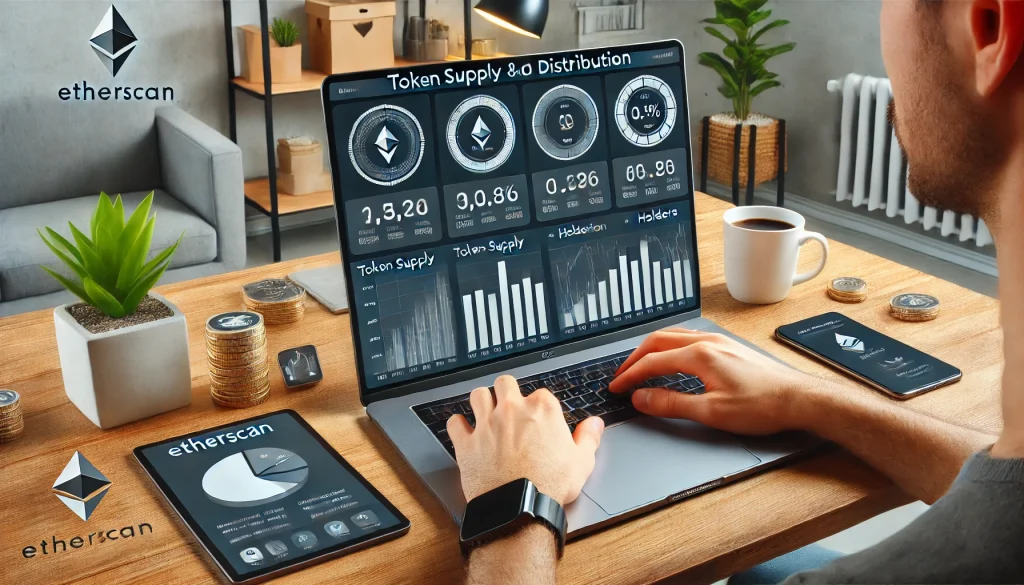 Viewing token supply and distribution metrics on Etherscan