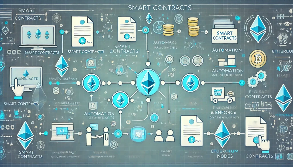  A visual guide to smart contracts, illustrating how they automate and enforce agreements.