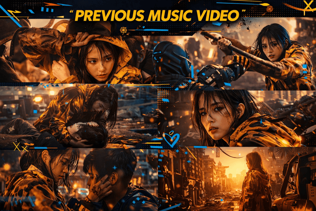 Collage Picture of previous Music video of UI