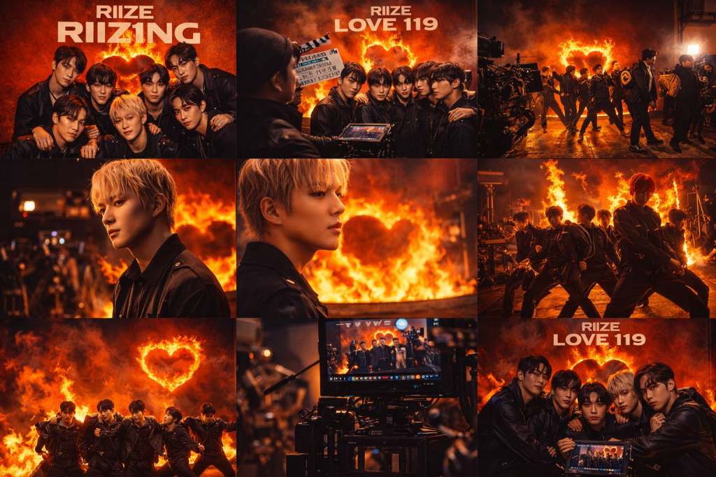 Collage Picture of previous Music video of RIIZE's Love 199