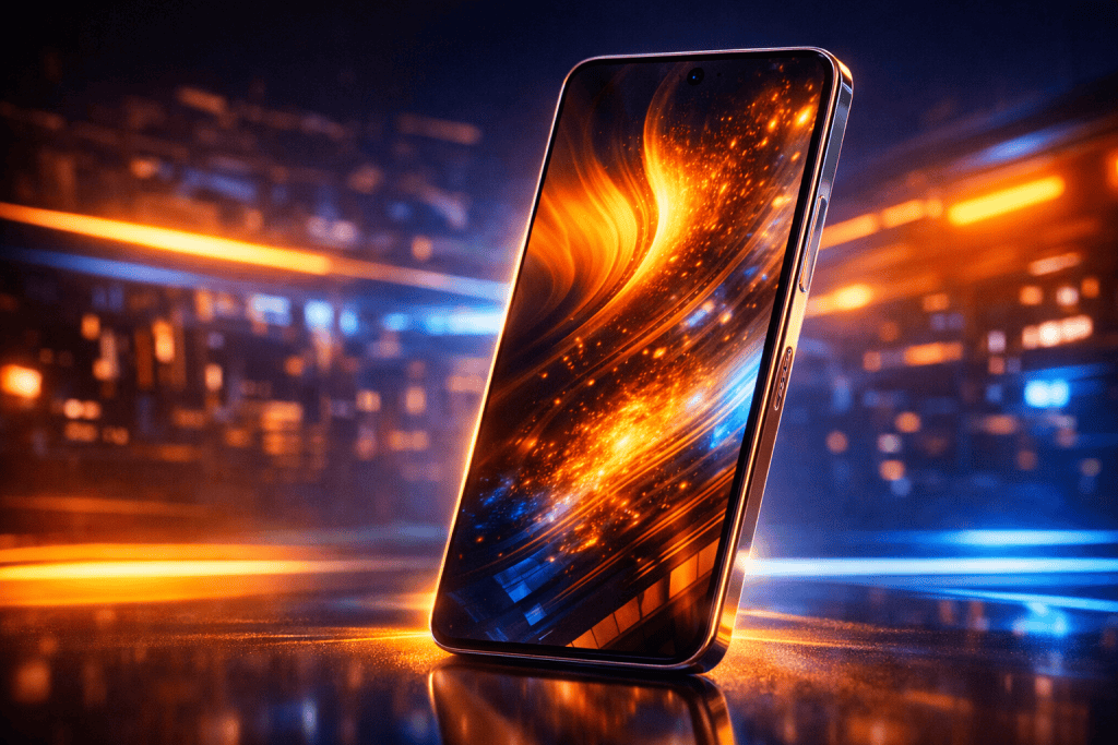 Samsung Galaxy S25 displaying vivid AMOLED screen with sharp colors and ultra-smooth visuals