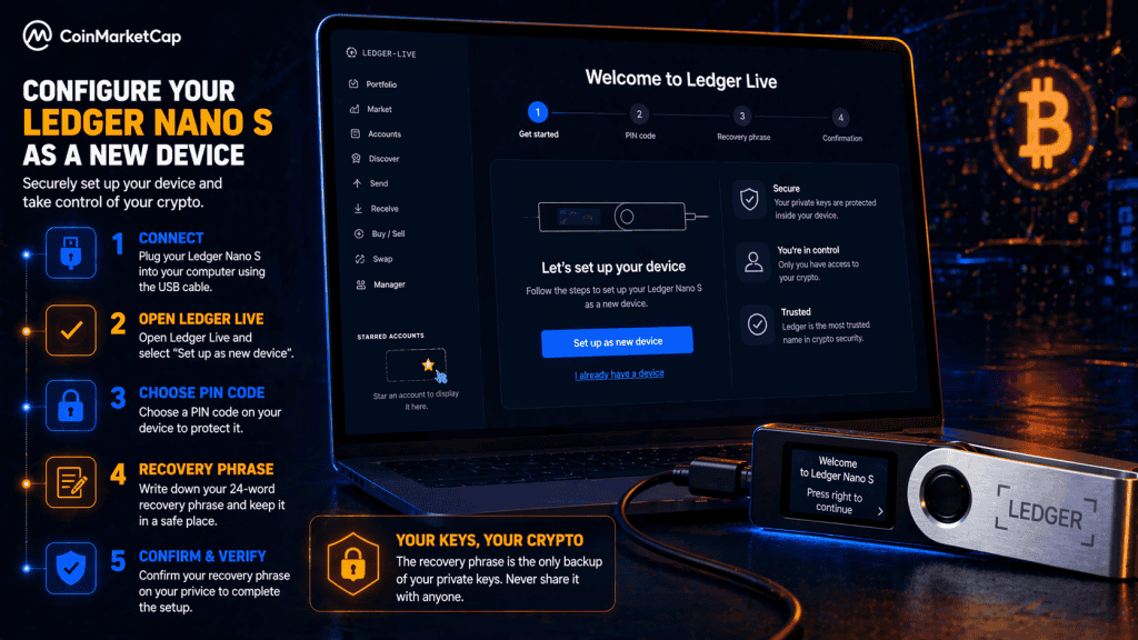 Configuring Ledger Nano S as a new device
