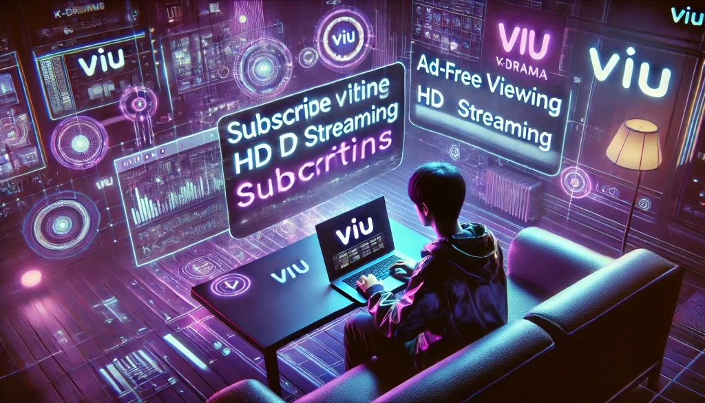 Person subscribing and Watch VIU ad-free viewing, HD streaming, and early access to K-drama content. 