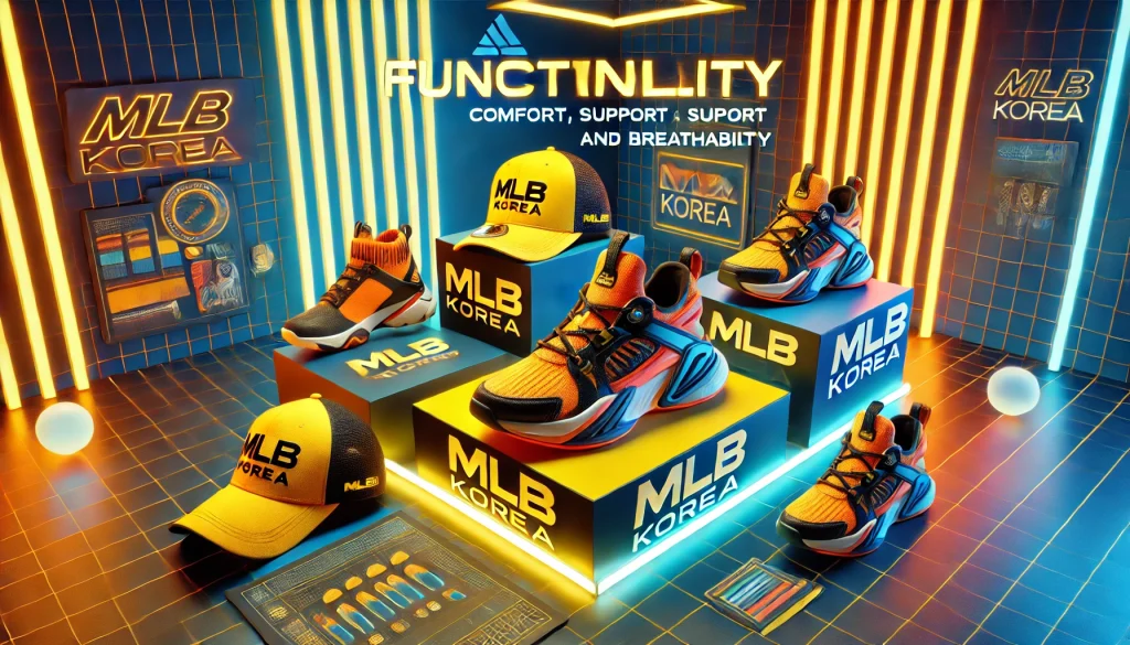 MLB Korea sneakers and caps, highlighting their functionality, including comfort, support, and breathability for everyday use.