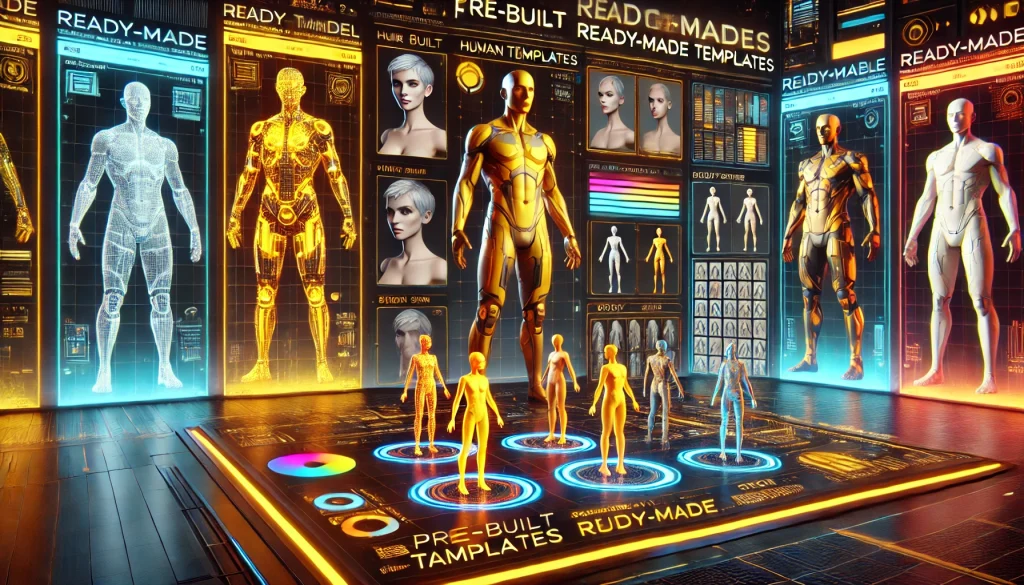 Pre-built human templates for customizing ready-made characters