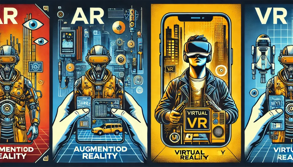 Augmented reality requires minimal equipment like smartphones, while virtual reality demands specialized hardware like headsets for full immersion.