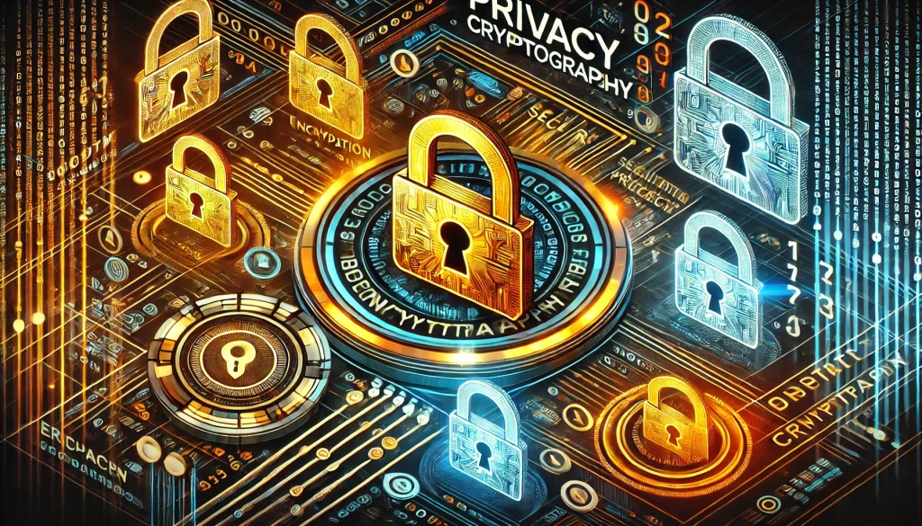 Visual representation of privacy cryptography, emphasizing encryption methods for data protection.