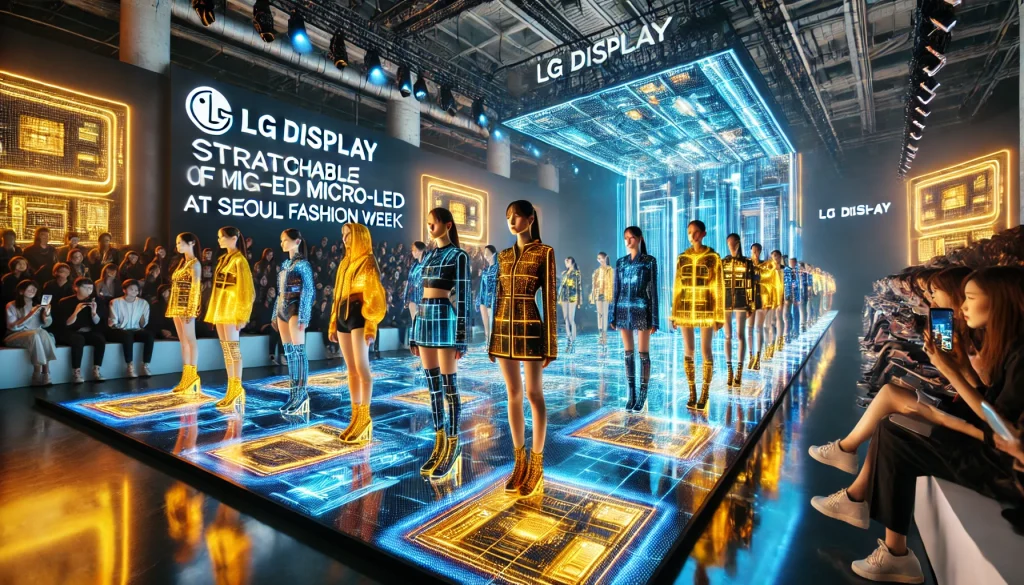 LG Display debuts stretchable Micro-LED tech in fashion at Seoul Fashion Week, blending technology with style.