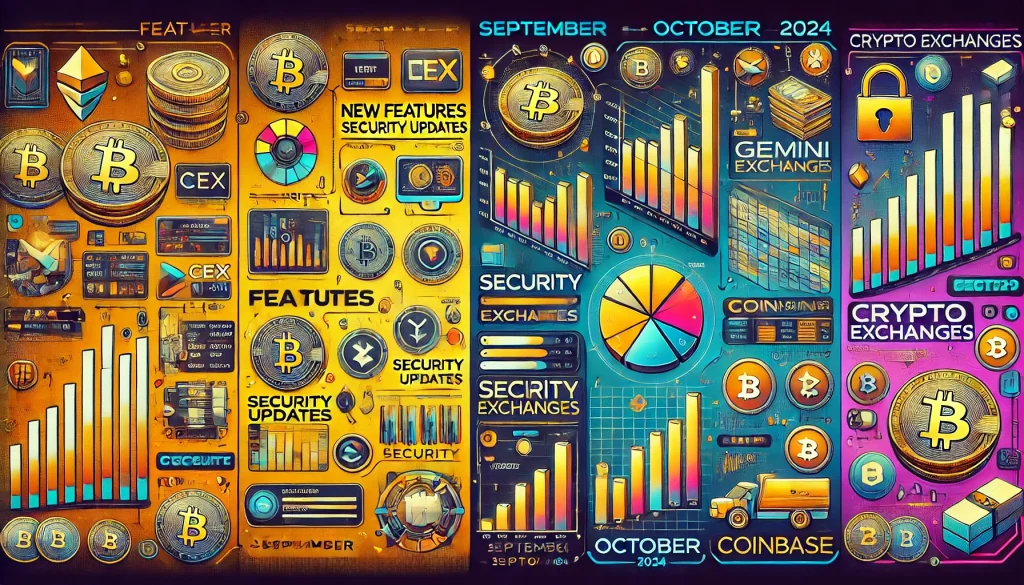 Comparison of top crypto exchanges in 2024, including Cex, Gemini, Coinbase.