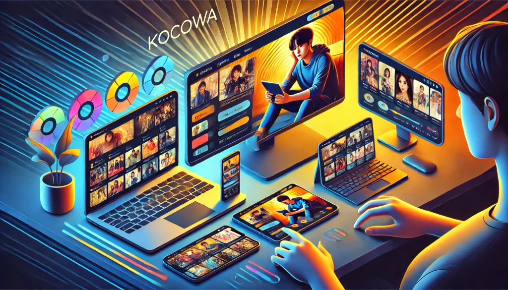 Person Watching KOCOWA on different devices. 