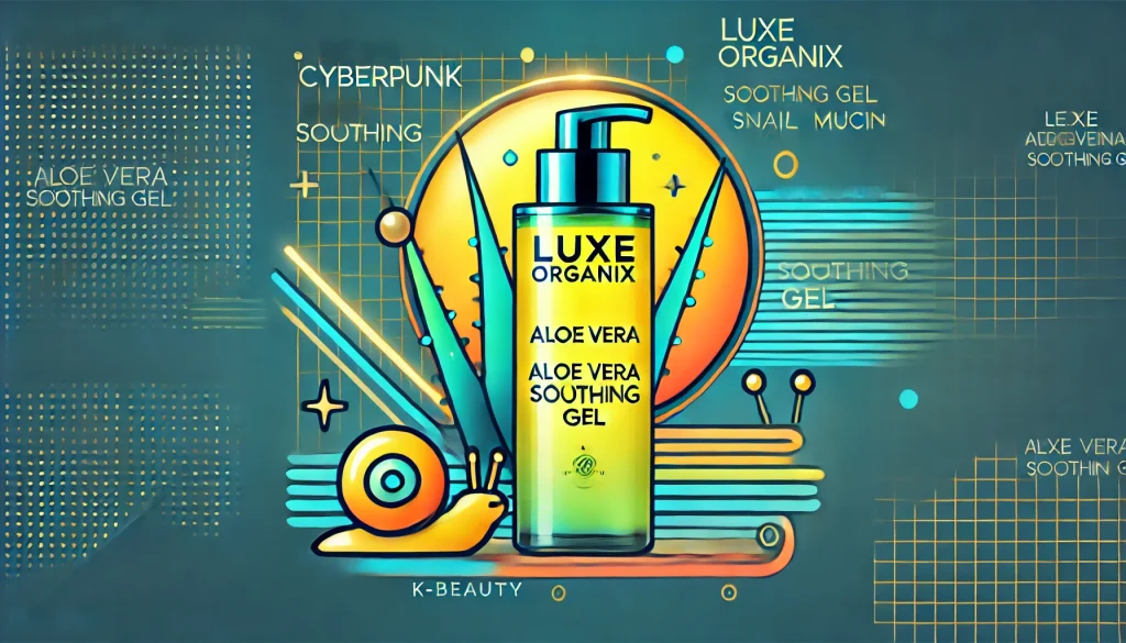 Luxe Organix Aloe Vera Gel soothes, hydrates, reduces redness, lightweight.