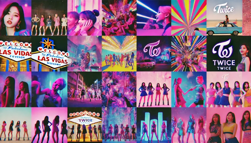 Collage Picture of previous Music video of Twice