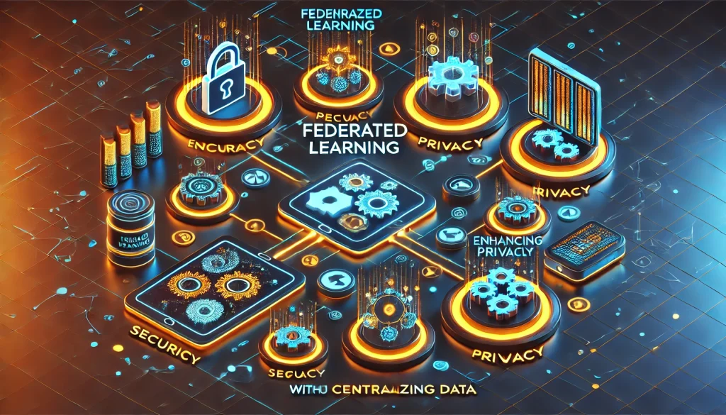 Federated Learning trains machine learning models on decentralized devices, enhancing privacy without centralizing data.