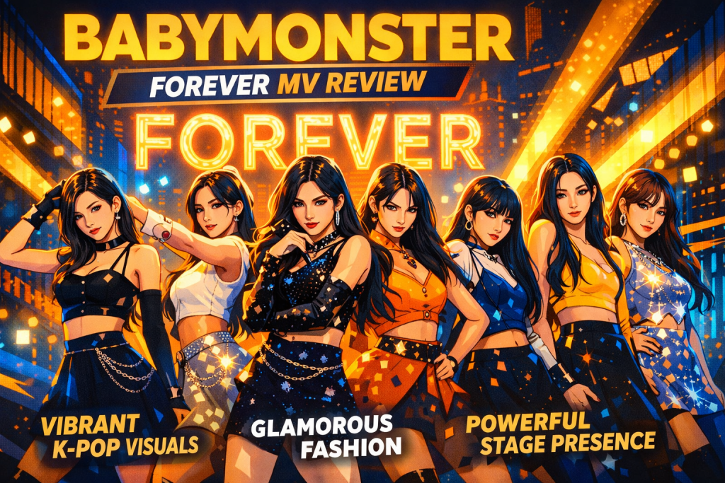 BABYMONSTER Forever MV review vibrant K-pop visuals glamorous fashion and powerful stage presence