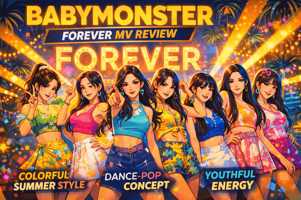 BABYMONSTER Forever MV review showcasing colorful summer dance-pop concept and youthful energy