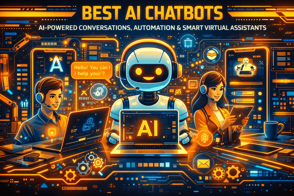 best AI chatbots concept illustrating AI-powered conversations automation and smart virtual assistants