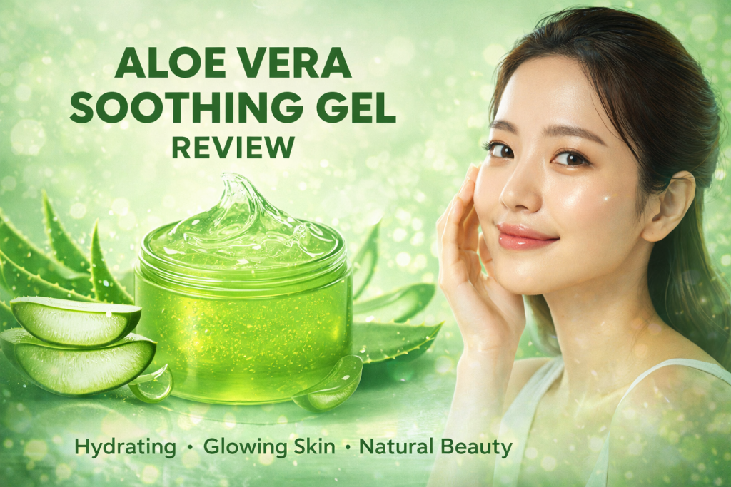 aloe vera soothing gel review fresh green skincare texture hydrating glowing skin natural beauty