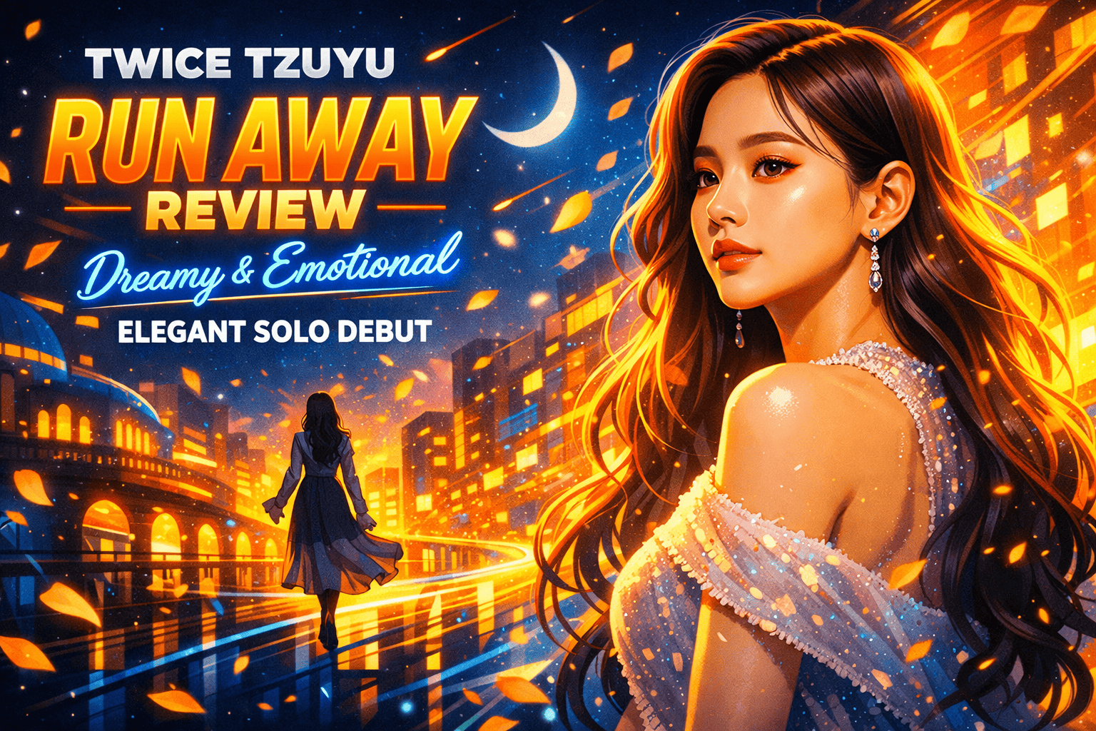 TWICE Tzuyu Run Away review dreamy visuals emotional storytelling and elegant solo debut atmosphere