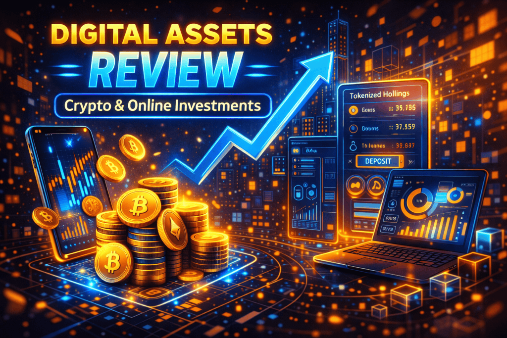 digital assets review illustrating cryptocurrency, tokenized holdings, and modern online investment strategies