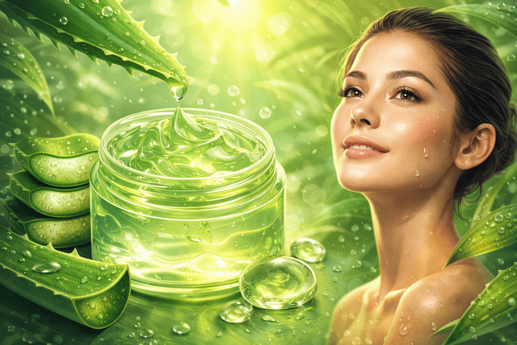 aloe vera soothing gel review fresh green skincare texture hydrating glowing skin natural beauty