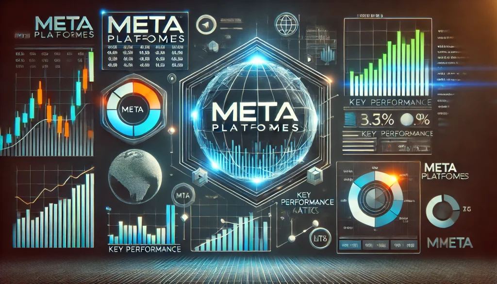 Meta Platforms logo with stock performance charts.