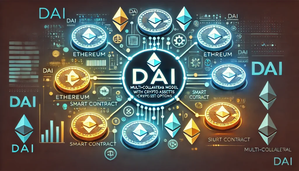 Dai multi-collateral model with crypto asset options