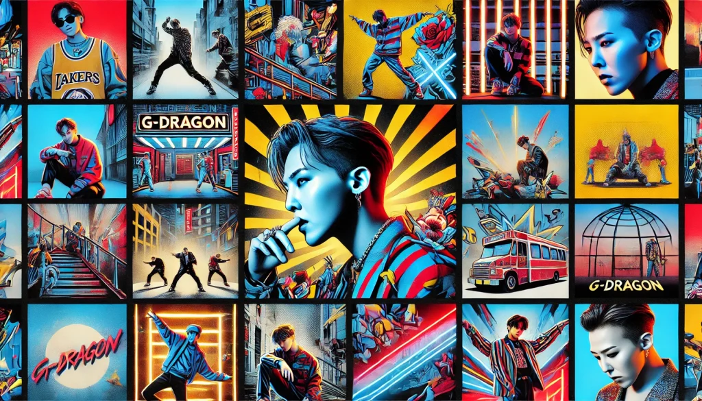 Collage Picture of previous Music video of G- Dragon