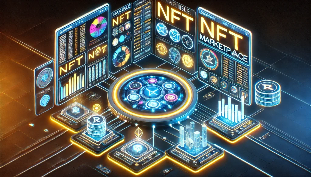 Rarible NFT marketplace interface showcasing blockchain-based digital assets.