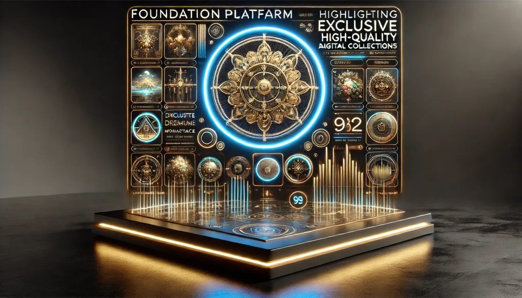 Foundation platform highlighting exclusive high-quality digital art collections.