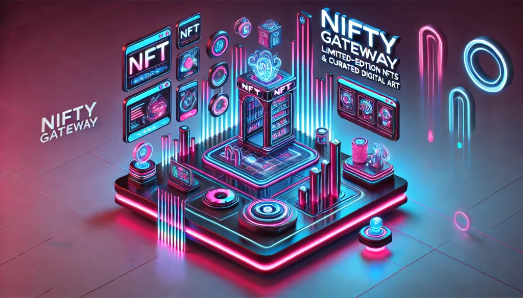 Nifty Gateway showcasing limited-edition NFTs and curated digital art.