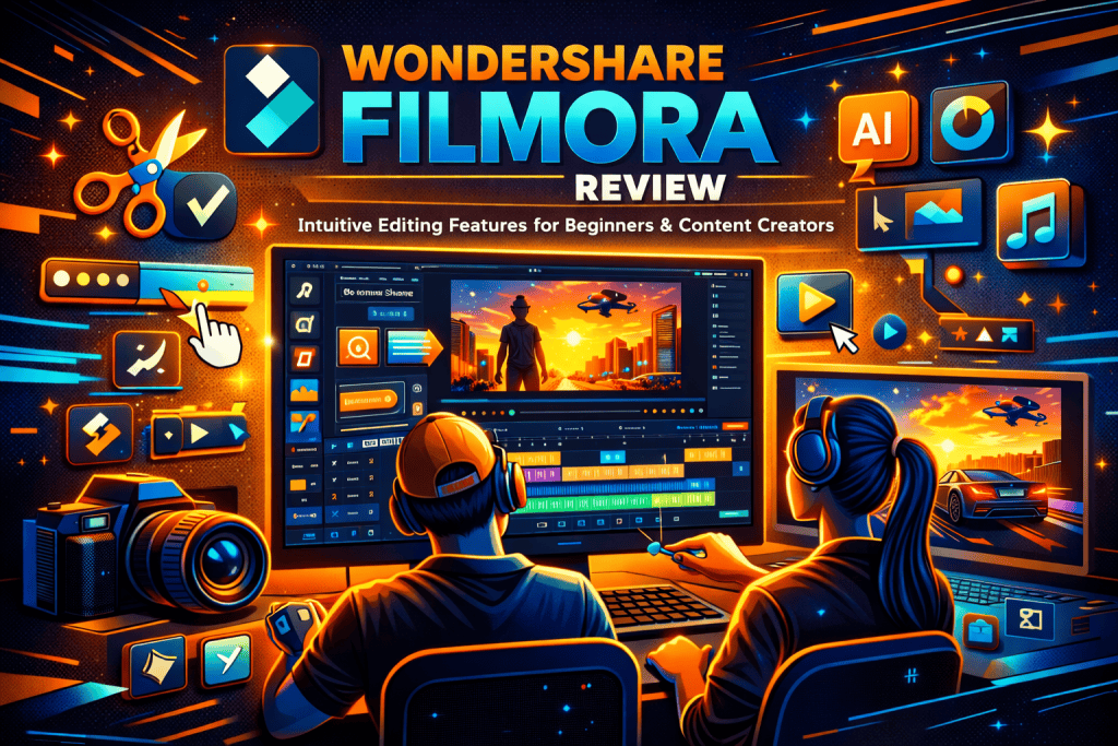 Wondershare Filmora review highlighting intuitive editing features for beginners and content creators