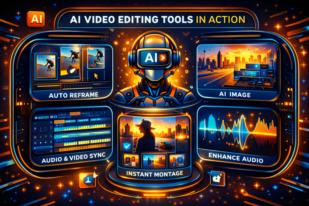 Capsule dashboard showcasing AI video editing tools in action.