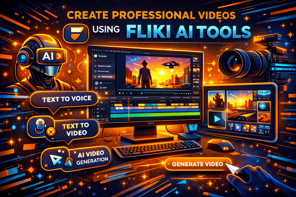 Create professional videos effortlessly using Fliki AI tools.