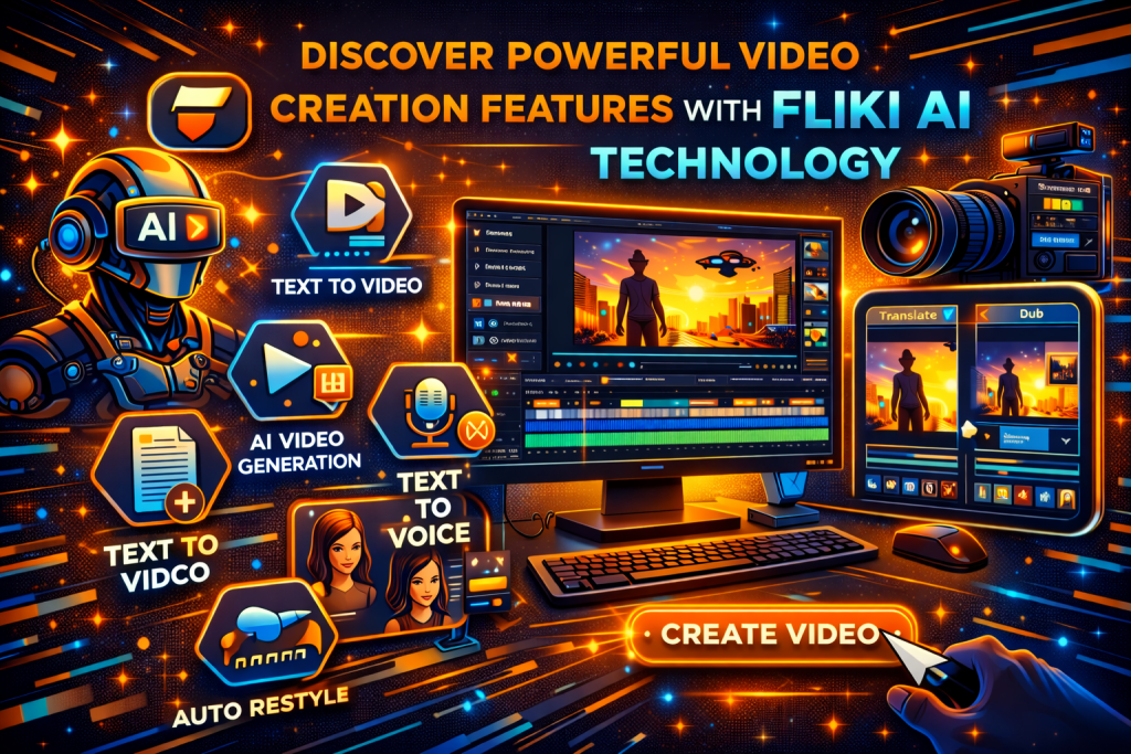 Discover powerful video creation features with Fliki AI technology.