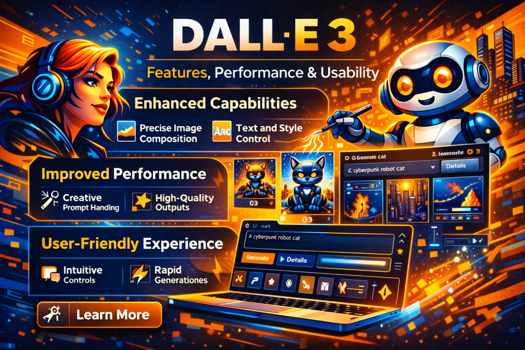 Detailed breakdown of DALL-E 3’s features, performance, and usability.