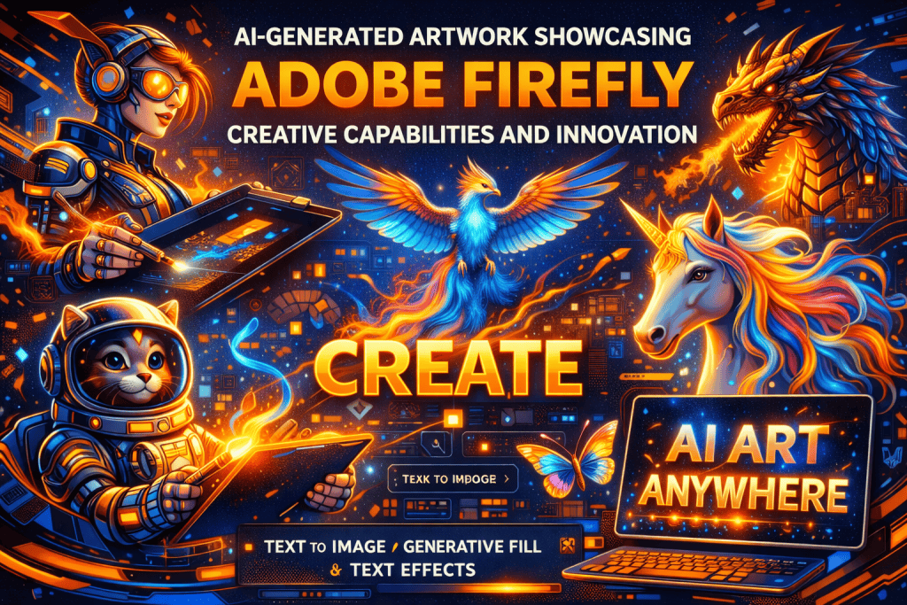 AI-generated artwork showcasing Adobe Firefly’s creative capabilities and innovation.