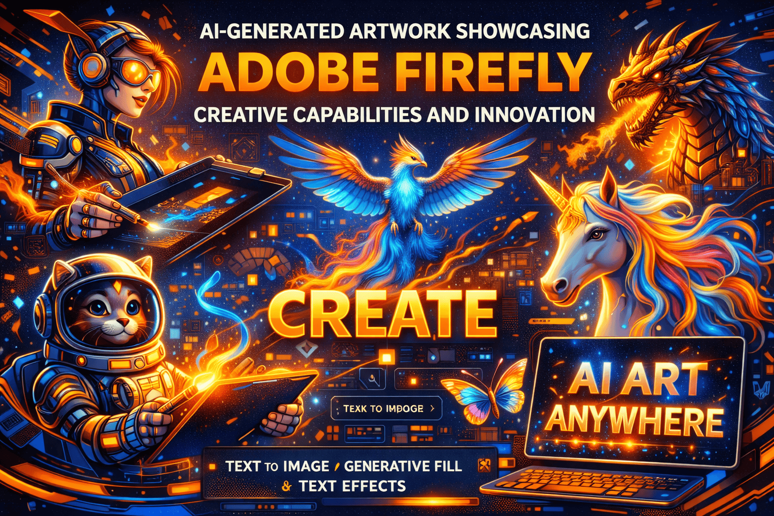 AI-generated artwork showcasing Adobe Firefly’s creative capabilities and innovation.