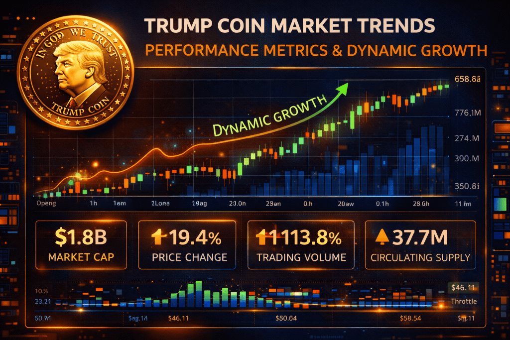 Graph showcasing Trump Coin's market trends, performance metrics, and dynamic growth.