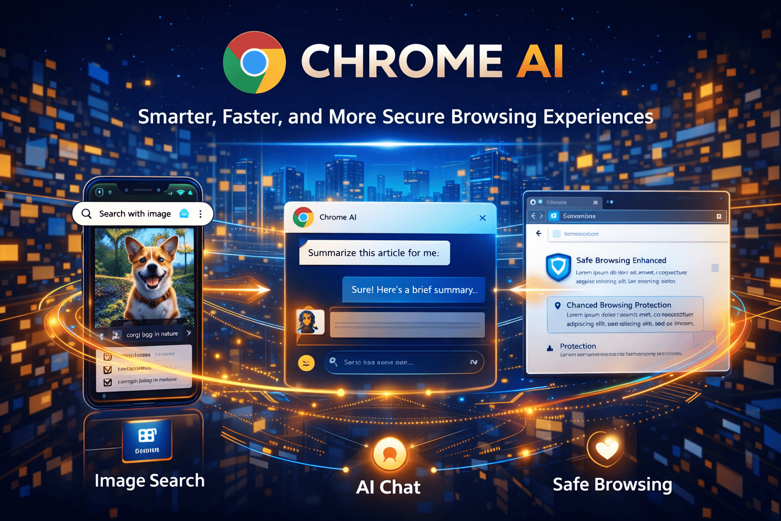 Chrome AI introduces smarter, faster, and more secure browsing experiences.