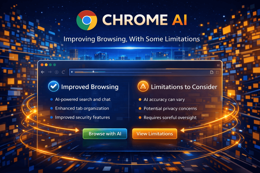Chrome AI improves browsing but has some limitations to consider.