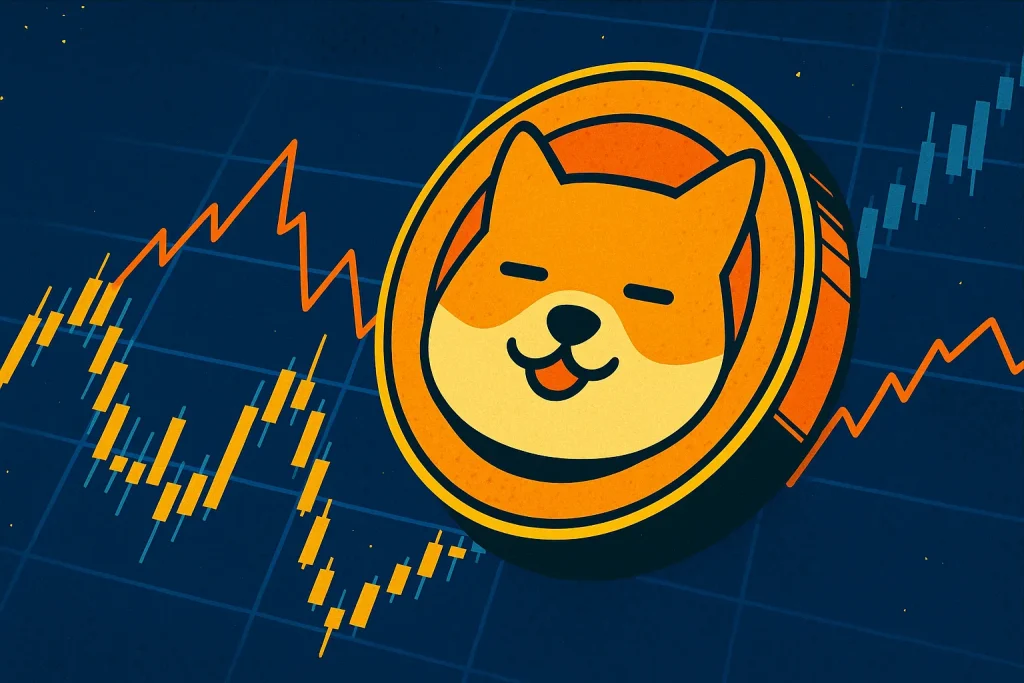 Cryptocurrency chart showing Bonk coin daily movements