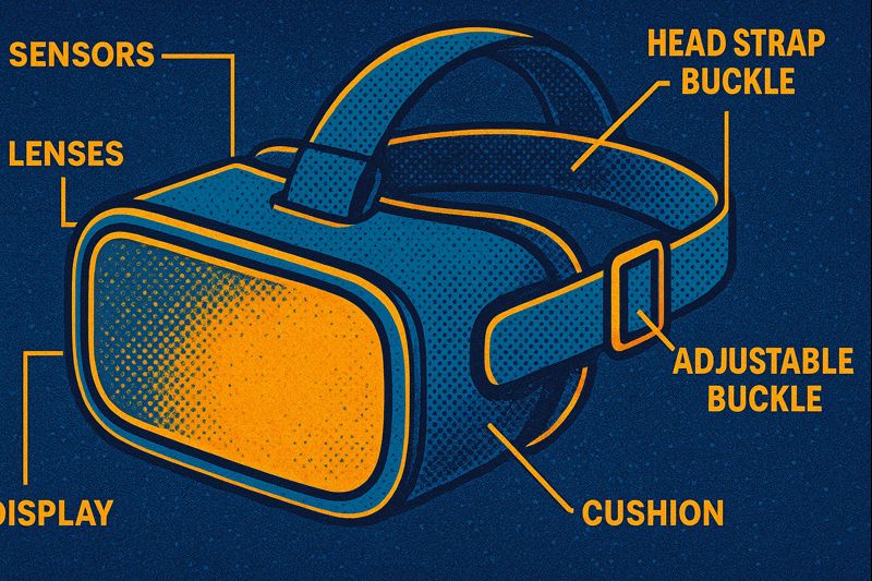 Core components of a modern VR headset diagram