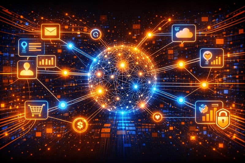 Connected data entities forming meaningful relationships across systems