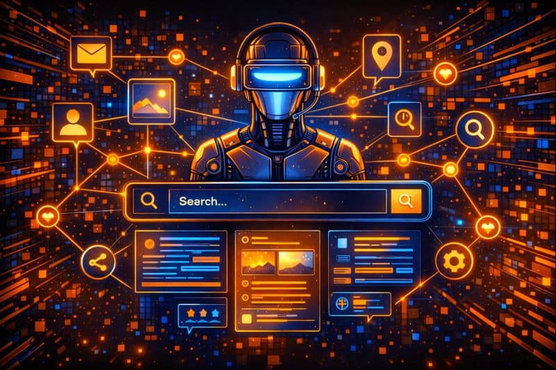 AI system using contextual data relationships for search results 