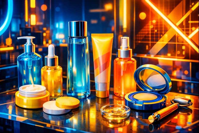 Daily Korean skincare products arranged on bathroom counter