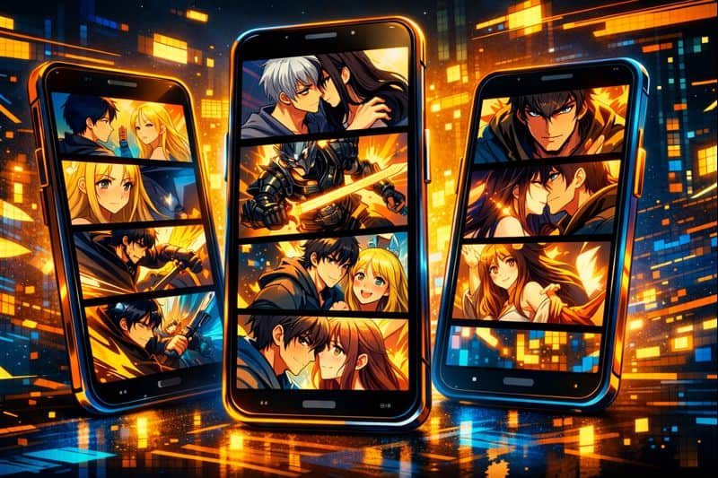 Korean manhwa displayed on mobile webtoon platforms