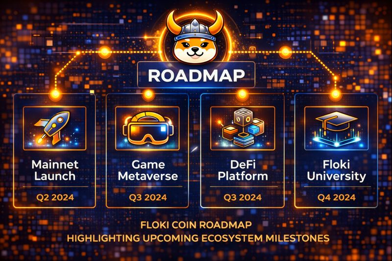 Floki Coin roadmap highlighting upcoming ecosystem milestones