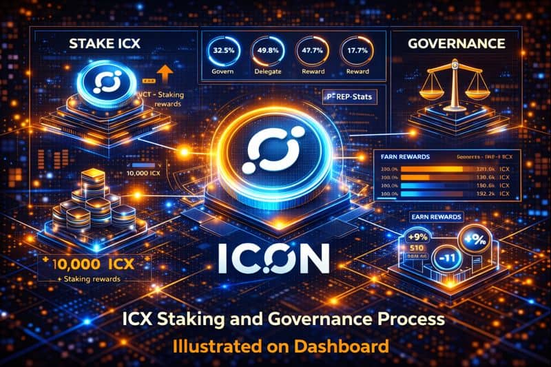 ICX staking and governance process illustrated on dashboard