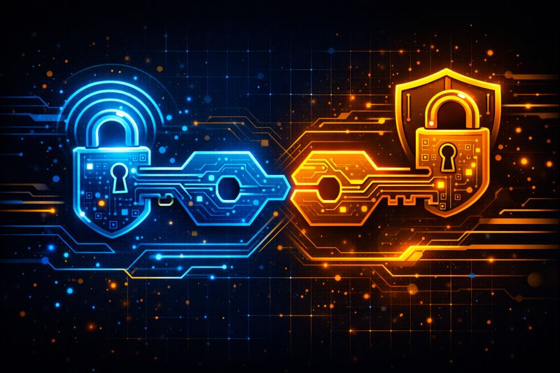 Public key and private key pair used in cryptography